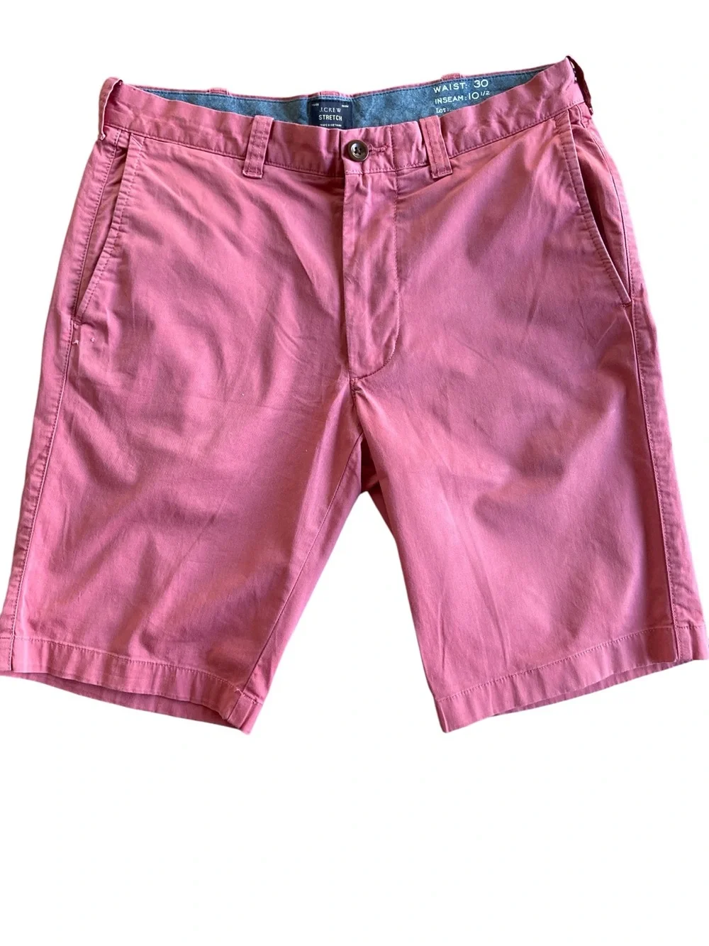 J.Crew Stretch Chino Shorts Men’s 30 Pink 10.5” Inseam Preppy Coastal